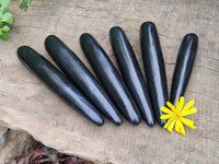 Polished Black Basalt Massage Wands x 6 From Antsirabe, Madagascar