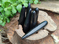 Polished Black Basalt Massage Wands x 6 From Antsirabe, Madagascar