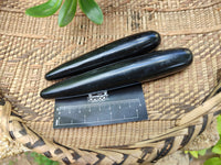 Polished Black Basalt Massage Wands x 6 From Antsirabe, Madagascar