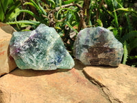 Natural Watermelon Fluorite Cobbed Specimens x 4 From Uis, Namibia