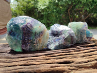 Natural Watermelon Fluorite Cobbed Specimens x 4 From Uis, Namibia