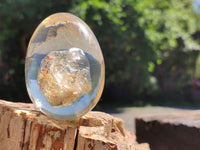 Polished Extra Rare 1980's Rutile Quartz In Resin Egg - Sold Per Item - From Brazil