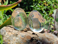 Polished Extra Rare 1980's Rutile Quartz In Resin Egg - Sold Per Item - From Brazil