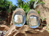 Polished XX Rare 1980's Rutile Quartz In Resin Egg - Sold Per Item - From Brazil