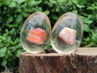 Polished Carnelian In Resin Egg - Sold Per Item - From Madagascar