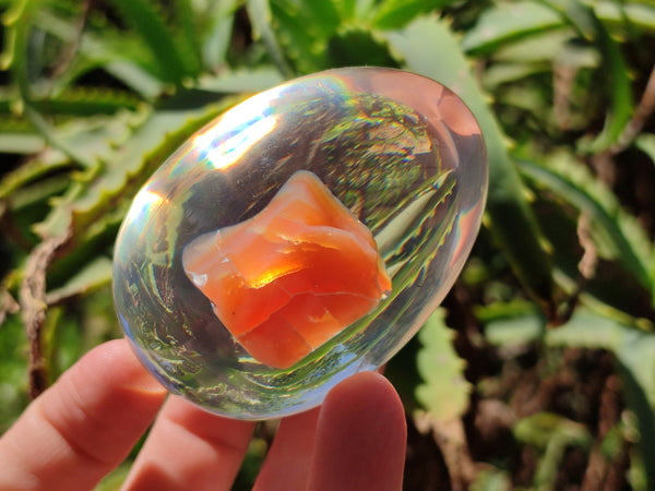 Polished Carnelian In Resin Egg - Sold Per Item - From Madagascar