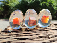 Polished Carnelian In Resin Egg - Sold Per Item - From Madagascar