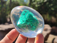 Polished Malachite In Resin Egg - Sold Per Item - From Congo