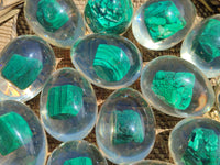 Polished Malachite In Resin Egg - Sold Per Item - From Congo