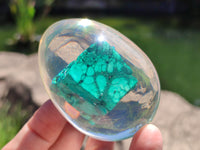 Polished Malachite In Resin Egg - Sold Per Item - From Congo