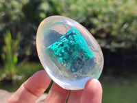 Polished Malachite In Resin Egg - Sold Per Item - From Congo