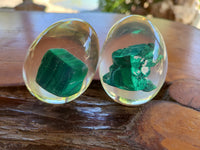 Polished Malachite In Resin Egg - Sold Per Item - From Congo