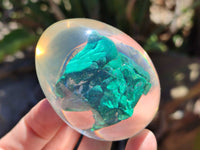 Polished Malachite In Resin Egg - Sold Per Item - From Congo