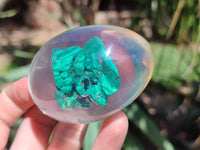 Polished Malachite In Resin Egg - Sold Per Item - From Congo