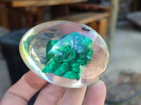 Polished Malachite In Resin Egg - Sold Per Item - From Congo