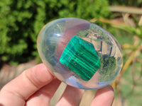 Polished Malachite In Resin Egg - Sold Per Item - From Congo