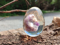 Polished Chevron Amethyst In Resin Egg - Sold Per Item - From Zambia