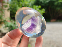 Polished Chevron Amethyst In Resin Egg - Sold Per Item - From Zambia