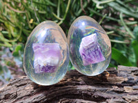 Polished Chevron Amethyst In Resin Egg - Sold Per Item - From Zambia