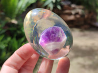 Polished Chevron Amethyst In Resin Egg - Sold Per Item - From Zambia