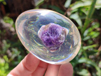 Polished Chevron Amethyst In Resin Egg - Sold Per Item - From Zambia