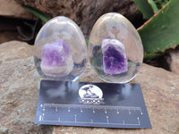 Polished Chevron Amethyst In Resin Egg - Sold Per Item - From Zambia