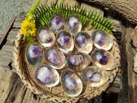 Polished Chevron Amethyst In Resin Egg - Sold Per Item - From Zambia