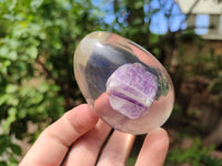 Polished Chevron Amethyst In Resin Egg - Sold Per Item - From Zambia