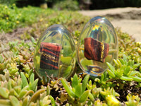 Polished Marble Bar Tiger Iron Jasper In Resin Egg - Sold Per Item - From Australia