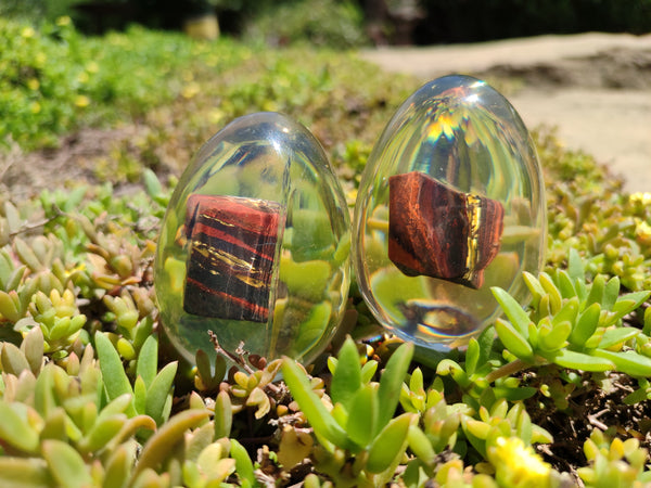 Polished Marble Bar Tigers Eye In Resin Egg - Sold Per Item - From Australia