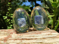 Polished Sodalite In Resin Egg - Sold Per Item - From Kunene River, Namibia