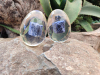 Polished Sodalite In Resin Egg - Sold Per Item - From Kunene River, Namibia