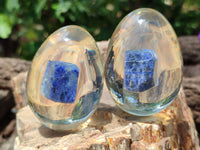 Polished Sodalite In Resin Egg - Sold Per Item - From Kunene River, Namibia