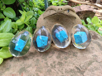 Polished Turquenite Howlite In Resin Egg - Sold Per Item - From China