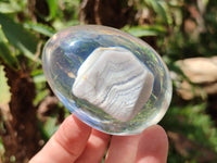 Polished Namibian Blue Lace Agate Specimen In Resin Egg - Sold Per Item - From Namibia