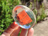 Polished Red Jasper In Resin Egg - Sold Per Item - From Northern Cape, South Africa