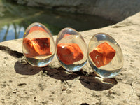 Polished Red Jasper In Resin Egg - Sold Per Item - From Northern Cape, South Africa