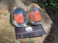 Polished Red Jasper In Resin Egg - Sold Per Item - From Northern Cape, South Africa