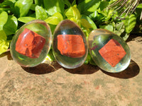 Polished Red Jasper In Resin Egg - Sold Per Item - From Northern Cape, South Africa