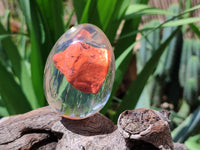 Polished Red Jasper In Resin Egg - Sold Per Item - From Northern Cape, South Africa