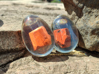 Polished Red Jasper In Resin Egg - Sold Per Item - From Northern Cape, South Africa