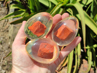 Polished Red Jasper In Resin Egg - Sold Per Item - From Northern Cape, South Africa