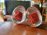 Polished Red Jasper In Resin Egg - Sold Per Item - From Northern Cape, South Africa