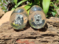 Polished Snowflake Obsidion In Resin Egg - Sold Per Item - From Mexico