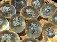 Polished Snowflake Obsidion In Resin Egg - Sold Per Item - From Mexico