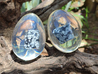 Polished Snowflake Obsidion In Resin Egg - Sold Per Item - From Mexico