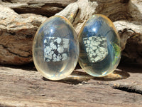 Polished Snowflake Obsidion In Resin Egg - Sold Per Item - From Mexico