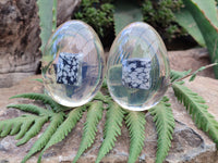 Polished Snowflake Obsidion In Resin Egg - Sold Per Item - From Mexico