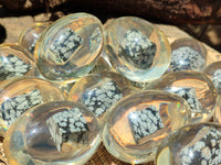 Polished Snowflake Obsidion In Resin Egg - Sold Per Item - From Mexico