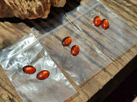 Polished Pair Of Fossilised Baltic Amber Cabochons - Sold Per Pair - From Poland